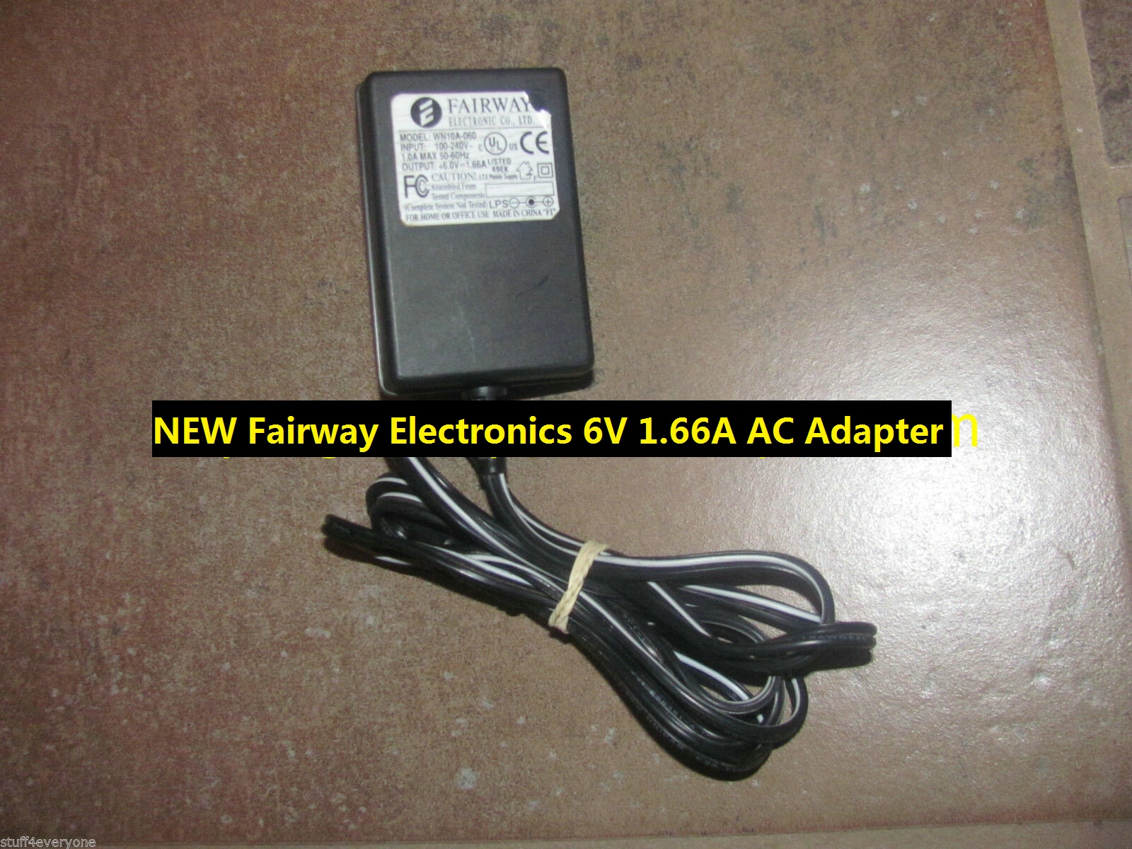 *100% Brand NEW* Fairway Electronics Model: WN10A-060 6V 1.66A AC Adapter Power Supply